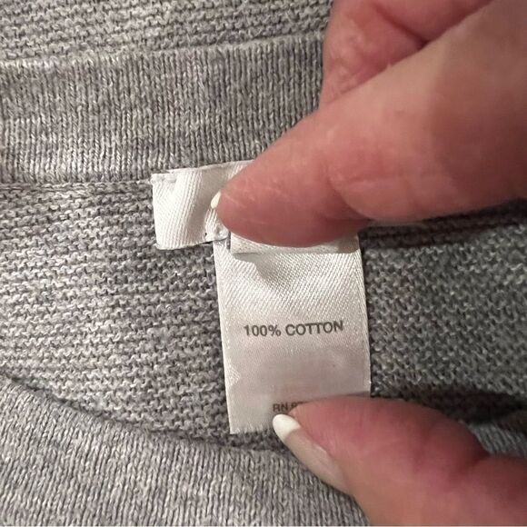 LOFT Gray Sweater Long Drop Sleeve size XS - Picture 8 of 9